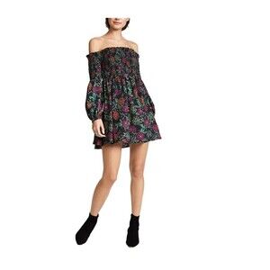 Likely Manning Smocked Off The Shoulder Floral Printed Mini Dress XS